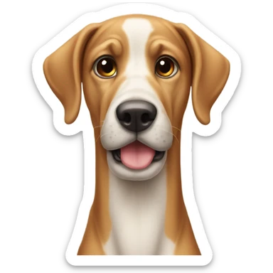 big headed dog long neck sticker