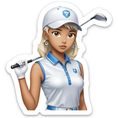 sorayama girl golfing sticker