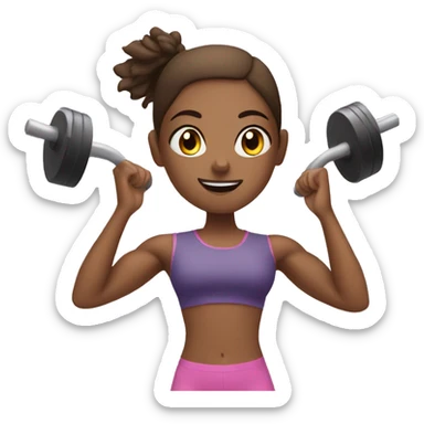 Girl training at the gym  sticker