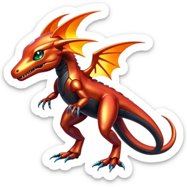 Shiny Iridescent Genesect-Salandit-Fakémon-hybrid-creature (full body)  sticker