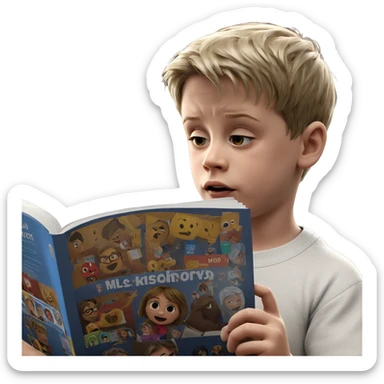 reading a book indoors sticker