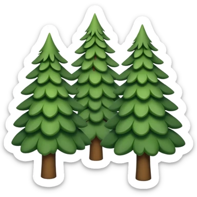forest, small cute evergreen trees with a lot of leaves sticker