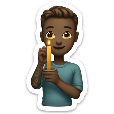 TATTOOED HAND Holding a candlestick sticker