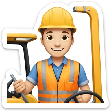 Scaffolder driving lorry after passing driving test sticker