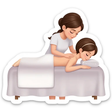 Girl giving massage to girl sticker