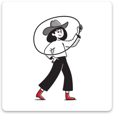 cowgirl with red boots sticker