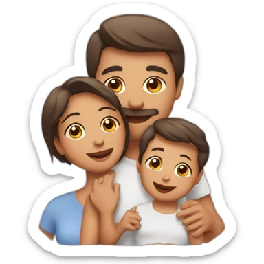 Family mom dad baby sticker