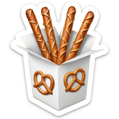 Pretzel sticks on food paper box sticker