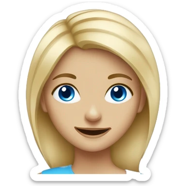smiling blonde girl with blue eyes portrait sticker