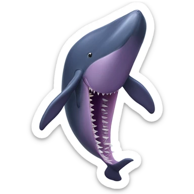 purple sperm whale with open mouth sticker