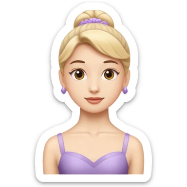 Ballet Dancer, emoji style, with clean lines, no face on objects, white background sticker