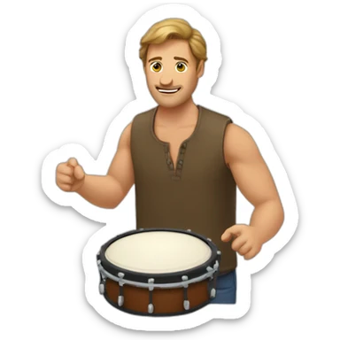 bold caucasian tambourine man sticker
