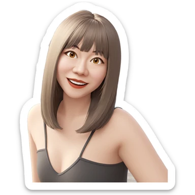 smiling girl by bookshelf sticker