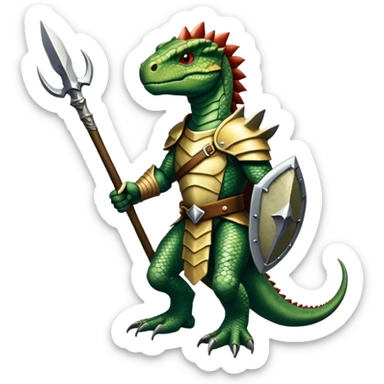 reptilian humanoid troglodyte warrior with spear from Heroes of Might and Magic 3 sticker