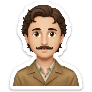 Timothée Chalamet with mustache sticker