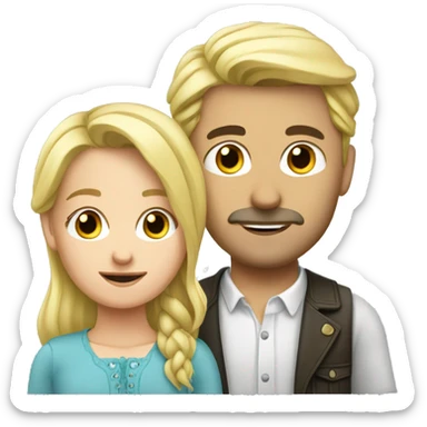 Blond German Girl with Türkisch husband sticker