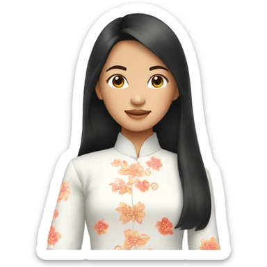 vietnamese ao dai on teenage girl sticker