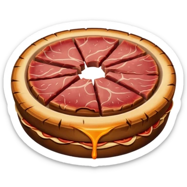 round meat slice roasted  sticker