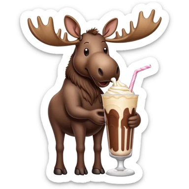moose with milkshake sticker