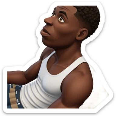 dark-skinned boy portrait sticker