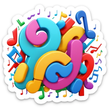 Hip-hop music doodles, no emoji icons, no emoji symbols, 3d render sticker