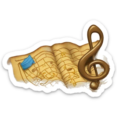 Treasure map with music inside sticker