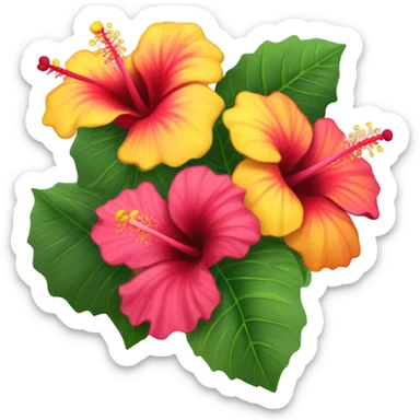 Hibiscus bouquet  sticker