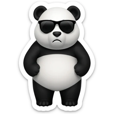 panda con gafas negras desol sticker