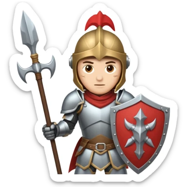 War + armor + halberd sticker