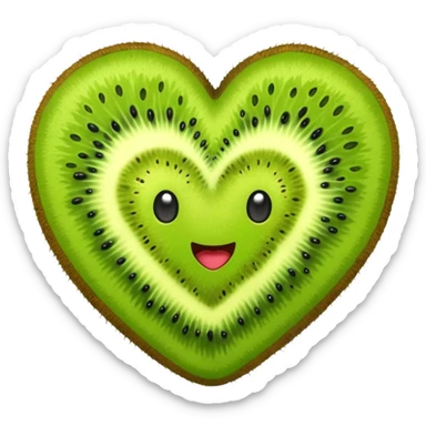 Kiwi heart sticker