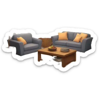 cozy living room vibes sticker