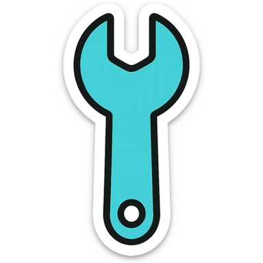 turquoise wrench, clean and professional sticker