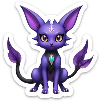 Shiny Exotic Badass Royal Mysterious Gothic Noibat-Espeon-Umbreon-Pokémon-Fakémon-hybrid-creature (full body) sticker