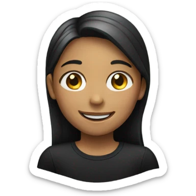 smiling girl in black shirt sticker