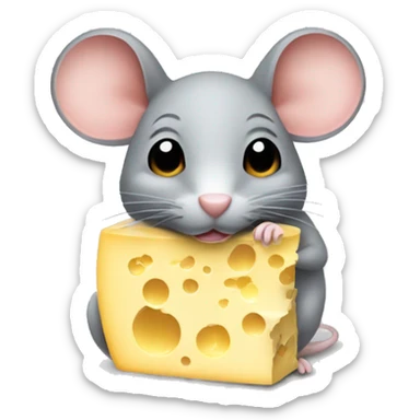 mouse with cheese  sticker