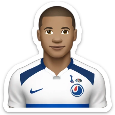Kylian Mbappé jouant au foot avec l'équipe de France sticker