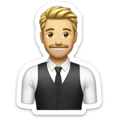 Male hairstyler sticker