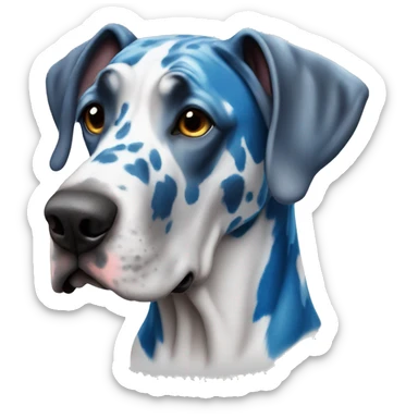 Blue Harlequin Great Dane sticker