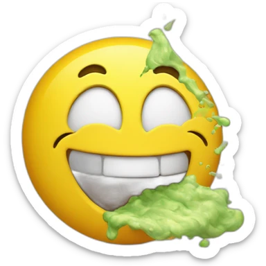 un smiley qui vomit sticker
