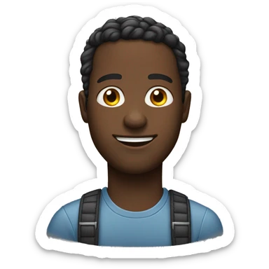 homem negro careca sorrindo sticker