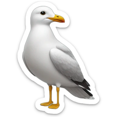Seagull wearing overalls sticker