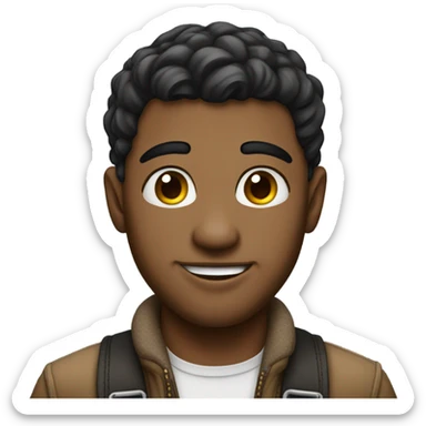 Male handsome with nose piercing, necklace and ear ring sticker