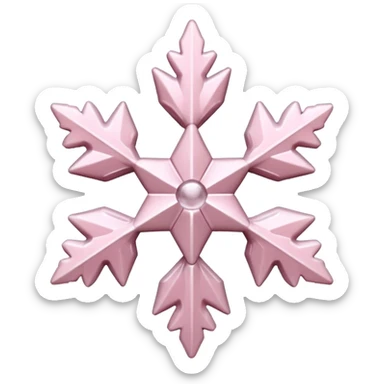 snow flake pale pink 3d glass texture sticker