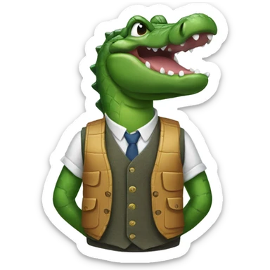 Alligator in a vest sticker
