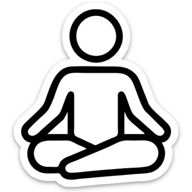 icon on the theme of yoga guru classes. image of a person in asana pose sticker