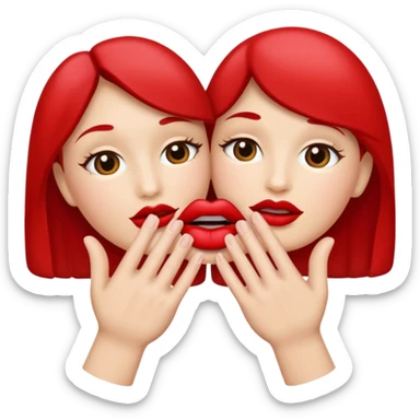 Lips with hands sticker