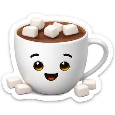 Hot chocolate with marshmallows  sticker