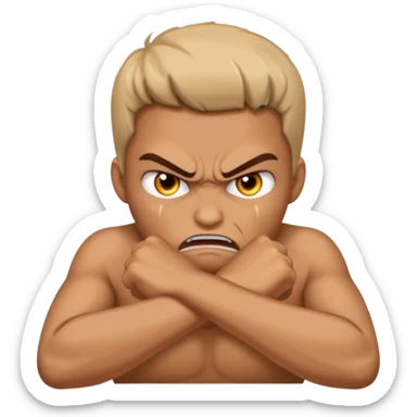 Manos juntas con cara de malo sticker