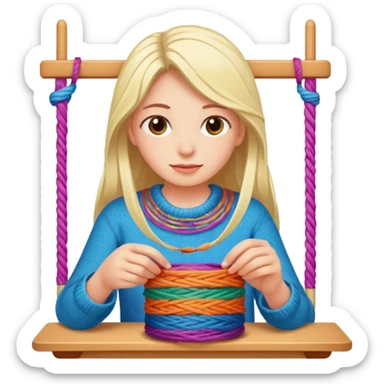 Una persona tejiendo  sticker