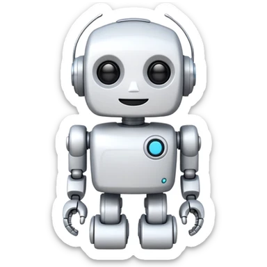 robot old cartoon simple toy white innocent funny adorable sticker